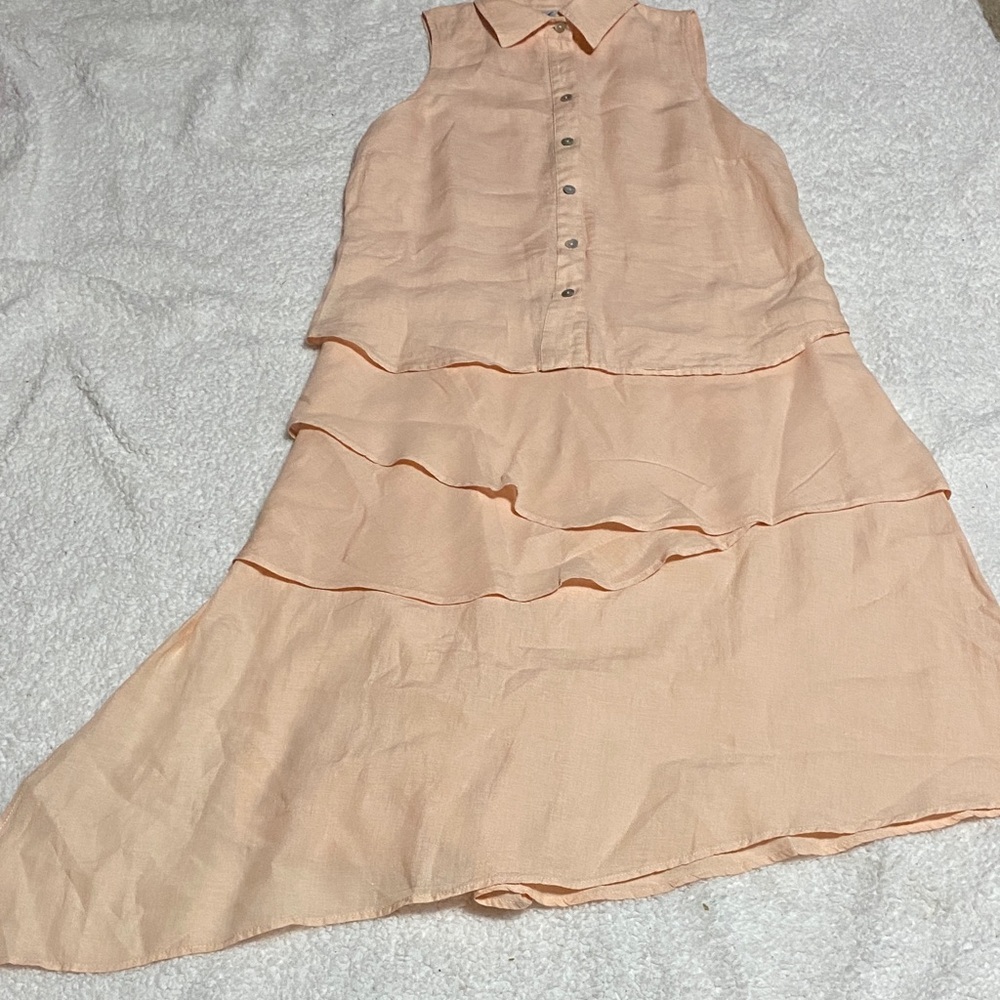 Finley women’s size small Sleeveless Peach Layered Dress women’s ¥ - Picture 5 of 13